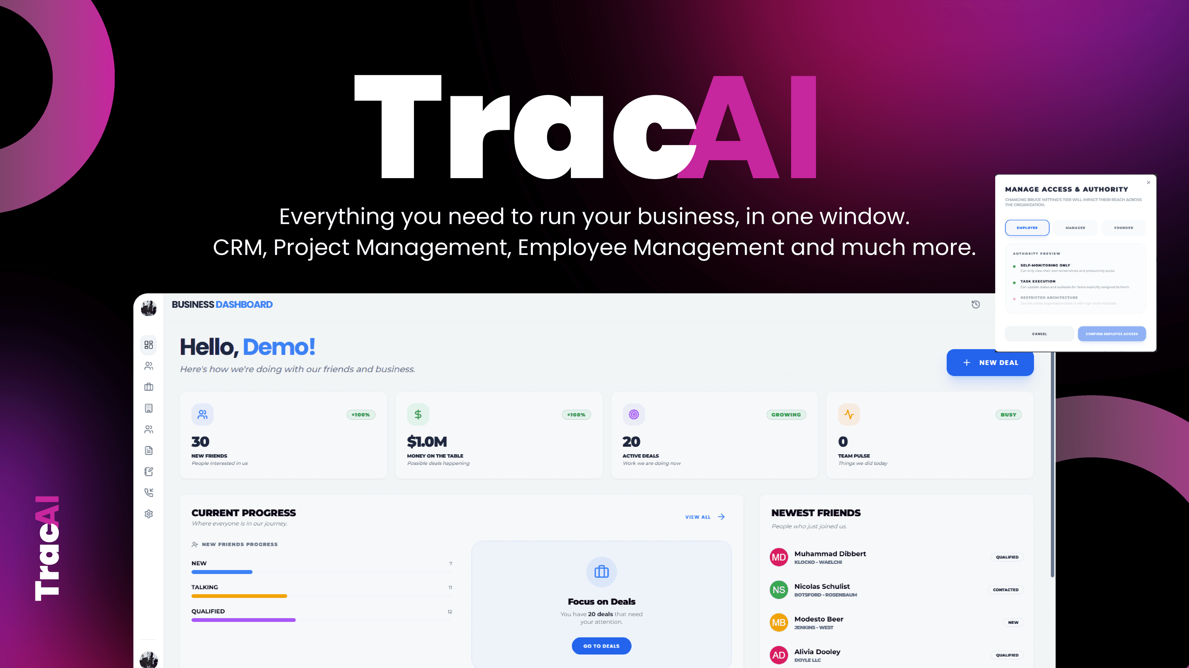 Trac AI Platform Dashboard