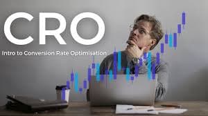 person analyzing a website's conversion funnel on a laptop, illustrating the CRO process